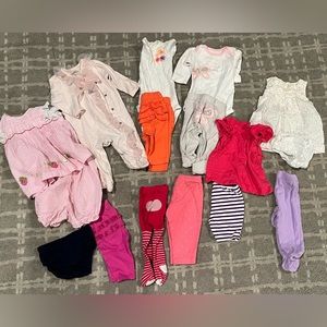 0-3 month girl lot of clothes and shoes